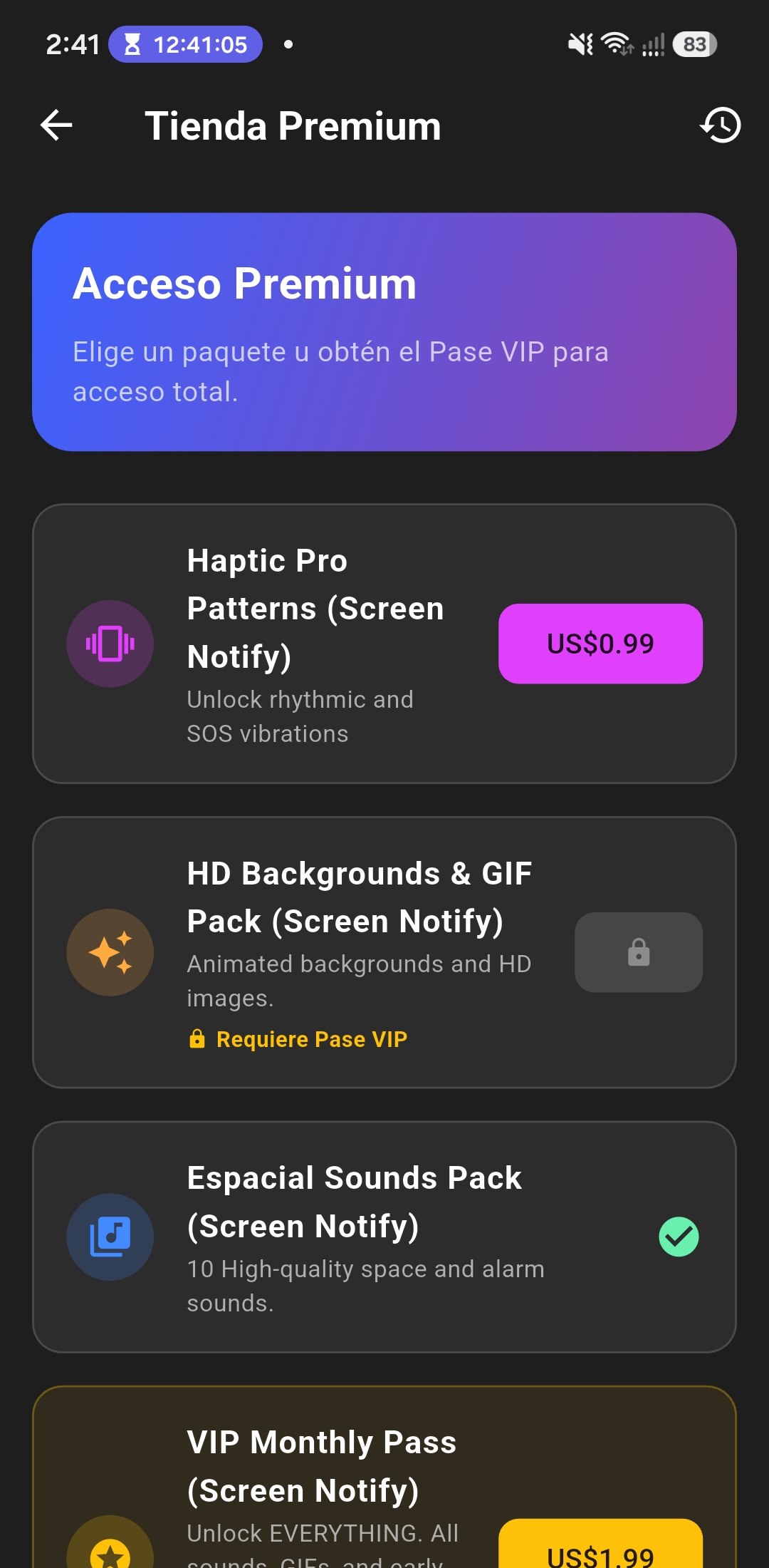 Screen Notify — captura 4